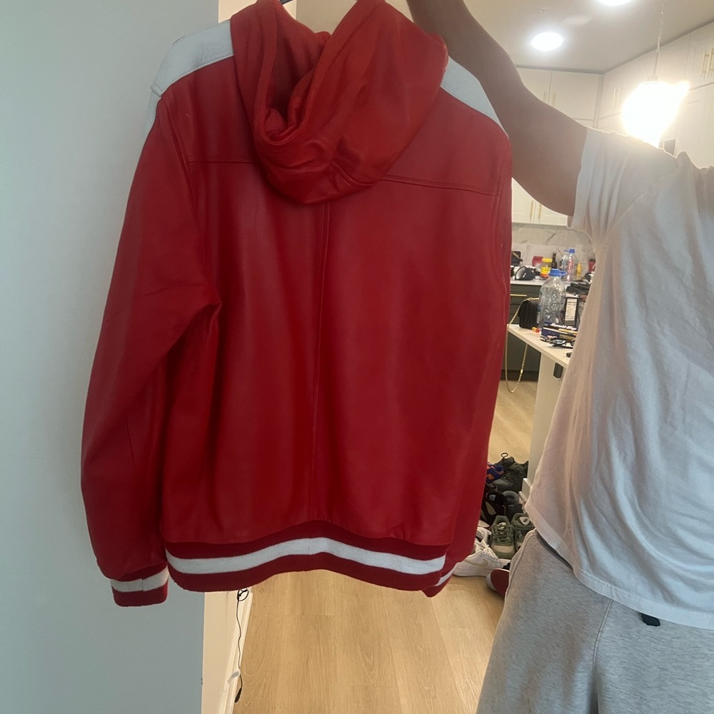 Red Hooded Men's Jacket